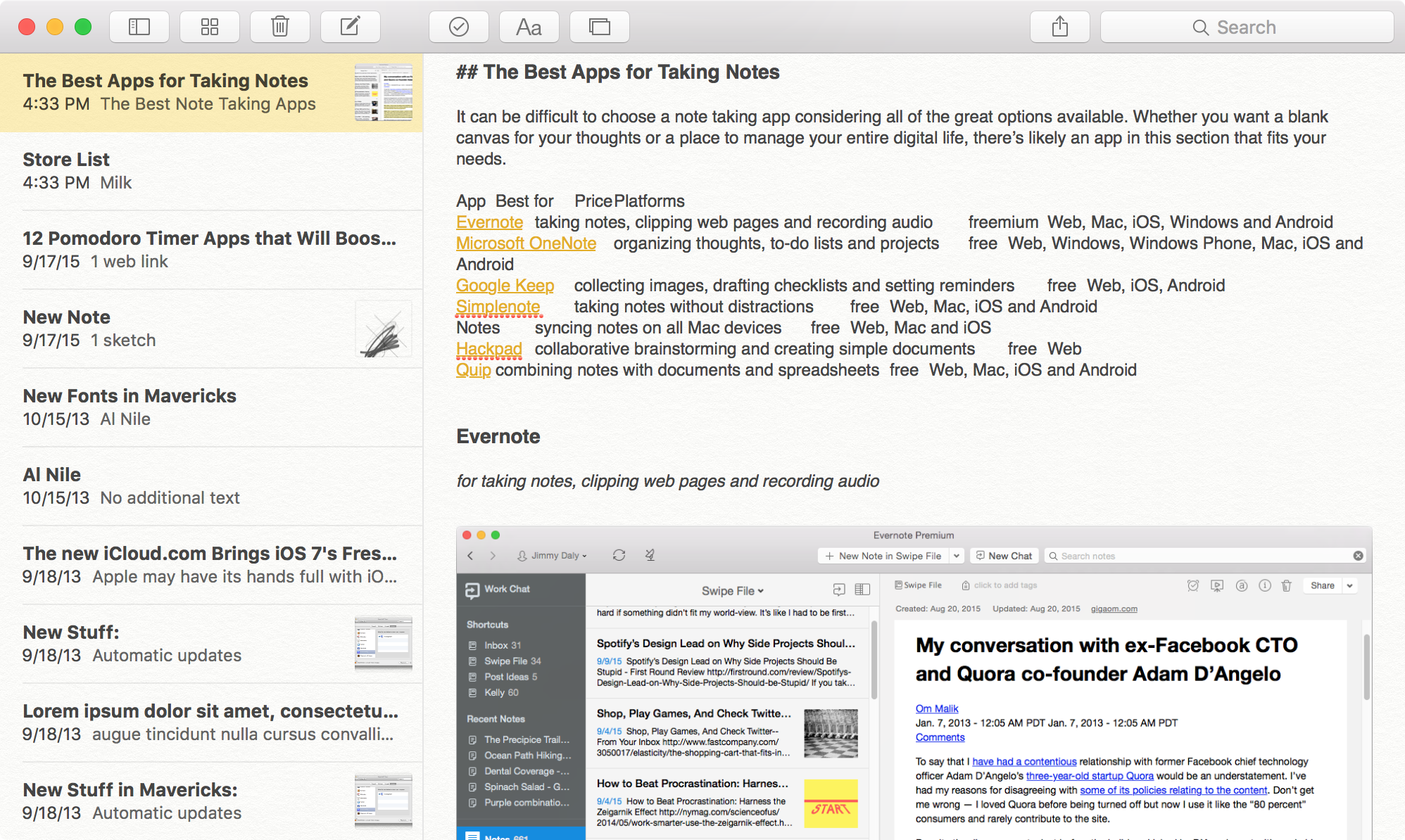 Best Notes App For Mac 2015